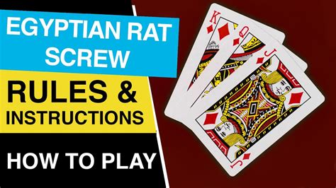The Basic Rules of Egyptian Rat Screw Game. When it comes to the basic rules of the Egyptian Rat Screw game, simplicity is key. The game is usually played with a standard deck of 52 cards and can be enjoyed by two or more players. Each player takes turns laying down one card at a time, face-up, creating a pile in the middle.